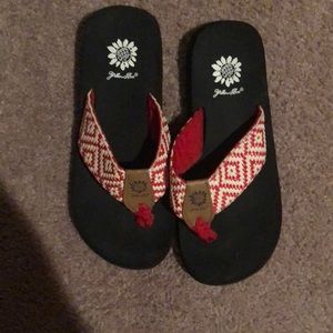 Yellow Box flip flops